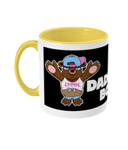 Load image into Gallery viewer, A Brown Bear wearing a white crop top, blue short shorts and a blue and pink baseball cap on back to front.
