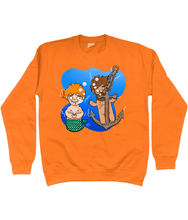 Load image into Gallery viewer, Ginger gay merman and his boyfriend under the sea on a orange sweatshirt
