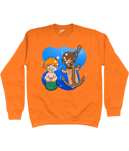 Ginger gay merman and his boyfriend under the sea on a orange sweatshirt