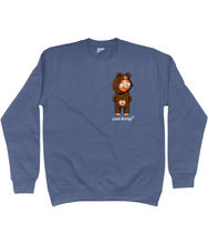 Load image into Gallery viewer, Fun design featuring a cute gay wearing a brown bear onesie with back poppers open showing off his ass
