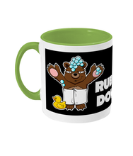 Load image into Gallery viewer, A Brown Bear wearing nothing but a bath towel covered in bubbles with a rubber duck
