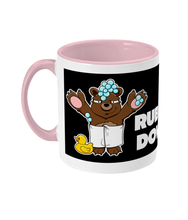 Load image into Gallery viewer, A Brown Bear wearing nothing but a bath towel covered in bubbles with a rubber duck

