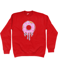 Load image into Gallery viewer, A big ringed doughnut with lots of pink icing which is dripping off it
