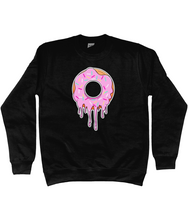 Load image into Gallery viewer, A big ringed doughnut with lots of pink icing which is dripping off it
