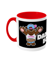 Load image into Gallery viewer, A Brown Bear wearing a white crop top, blue short shorts and a blue and pink baseball cap on back to front.
