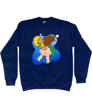 Load image into Gallery viewer, Blond bearded gay merman being rescued underwater design on sweater

