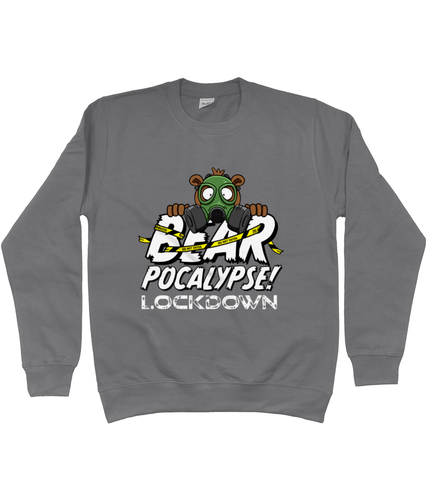 A Brown bear wearing a gas mask