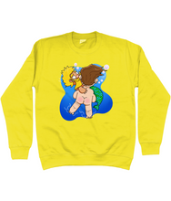 Load image into Gallery viewer, Blond bearded gay merman being rescued underwater design on sweater
