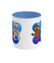 Load image into Gallery viewer, Black gay merman and his boyfriend under the sea on a mug
