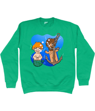 Load image into Gallery viewer, Ginger gay merman and his boyfriend under the sea on a green sweatshirt
