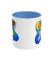 Load image into Gallery viewer, Blond bearded gay mermen being rescued underwater design on a mug
