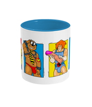 Load image into Gallery viewer, Bananaman, Spotty and Penfold on a mug
