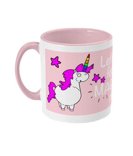 Gay unicorn on pink and white mug