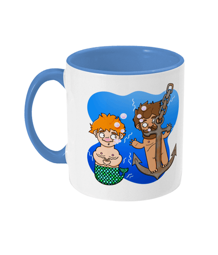 Ginger gay merman and his boyfriend under the sea on a mug