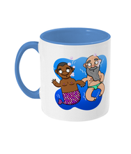 Load image into Gallery viewer, Black gay merman and his boyfriend under the sea on a mug
