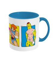 Load image into Gallery viewer, Bananaman, Spotty and Penfold on a mug
