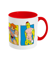 Load image into Gallery viewer, Bananaman, Spotty and Penfold on a mug
