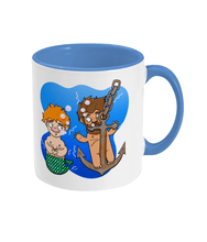 Load image into Gallery viewer, Ginger gay merman and his boyfriend under the sea on a mug
