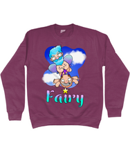 Load image into Gallery viewer, A male fairy with blue hair carrying a bald man by his briefs as they fly through the sky with the word Fairy beneath
