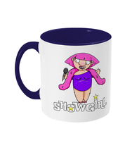Load image into Gallery viewer, A Drag Queen wearing a pink wig singing into a microphone.
