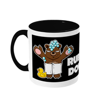 Load image into Gallery viewer, A Brown Bear wearing nothing but a bath towel covered in bubbles with a rubber duck
