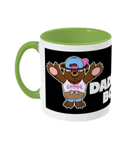 Load image into Gallery viewer, A Brown Bear wearing a white crop top, blue short shorts and a blue and pink baseball cap on back to front.
