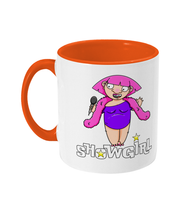 Load image into Gallery viewer, A Drag Queen wearing a pink wig singing into a microphone.

