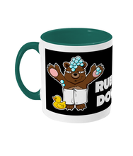 Load image into Gallery viewer, A Brown Bear wearing nothing but a bath towel covered in bubbles with a rubber duck
